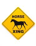 12^ X 12^ CAUTION HORSE SIGN ALUMINUM