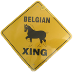 12^X12^^ BELGIAN XING SIGNS ALUMINUM