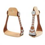ALUMINUM STIRRUPS WITH LEATHER TREADS - BROWN
