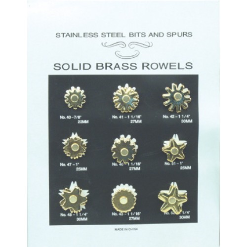 ASSORTED BRASS ROWEL CARD 9 PAIRS ASSORTED