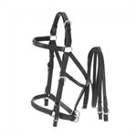 AUSTRALIAN OUTRIDER COLLECTION AUSSIE LEATHER HALTER/BRIDLE COMBO - BLACK