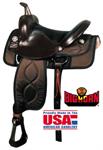 BIG HORN SYNTHETIC SADDLE W/FULL QUARTER HORSE BARS - 17^ - BROWN
