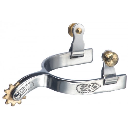 CHROME-PLATED YOUTH SPUR W/ENGRAVED BAND