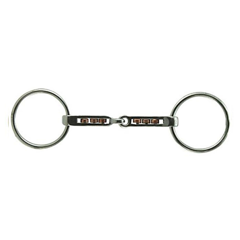 CORONET MCGINNIS ROLLER SINGLE JOINTED LOOSE RING SNAFFLE - 5 1/2"
