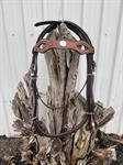 DRAFT HEADSTALL WITH REINS AND SILVER DOTS - CHOCOLATE
