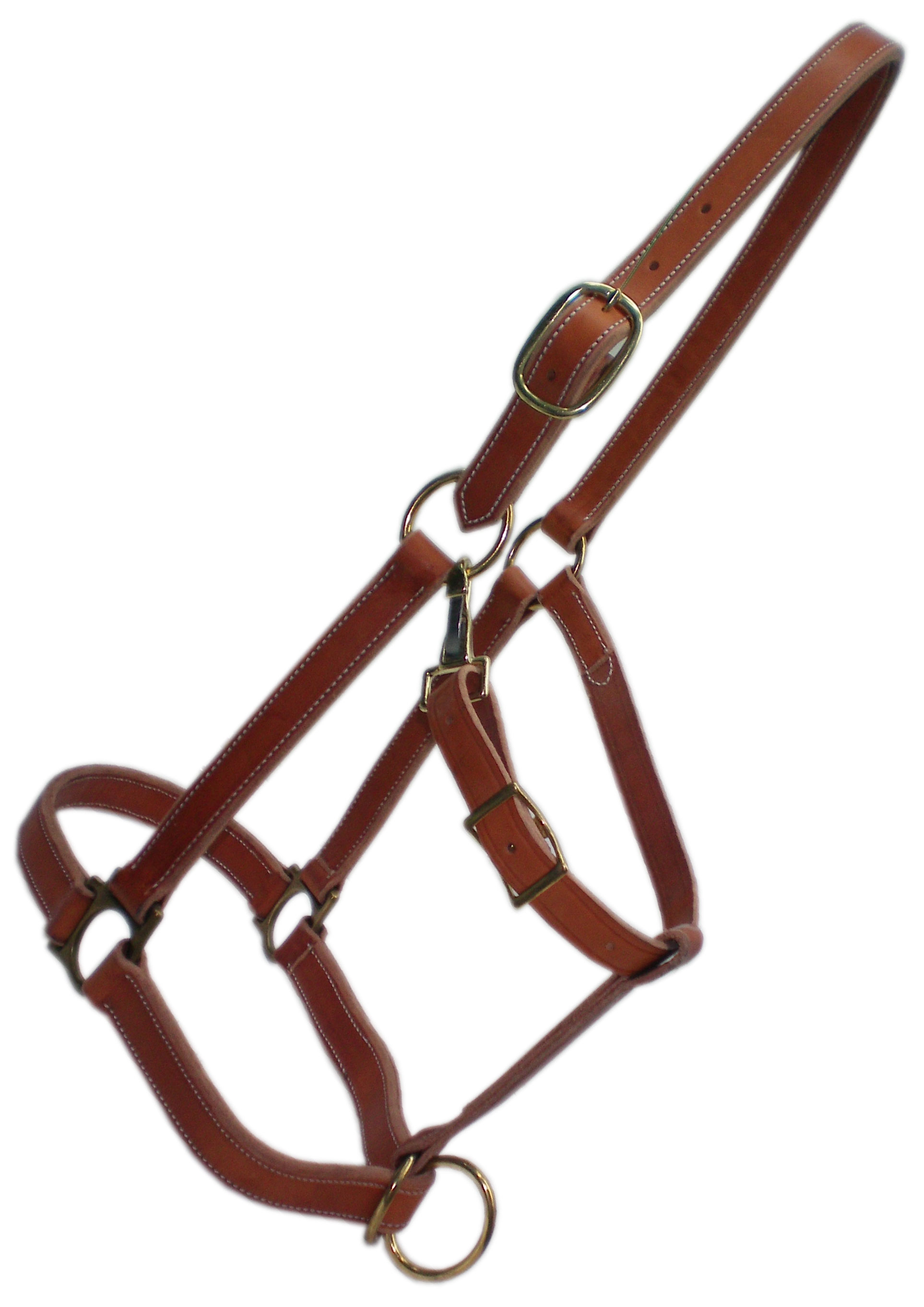 Tough-1 Leather Stable Horse Halter, Brown