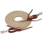 ECOLUXE BAMBOO ROUND TRAIL REIN 1/2^ X 10' - CHARCOAL/TAN
