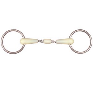 HAPPY MOUTH DOUBLE JOINTED LOOSE RING SNAFFLE BIT - 5.5"