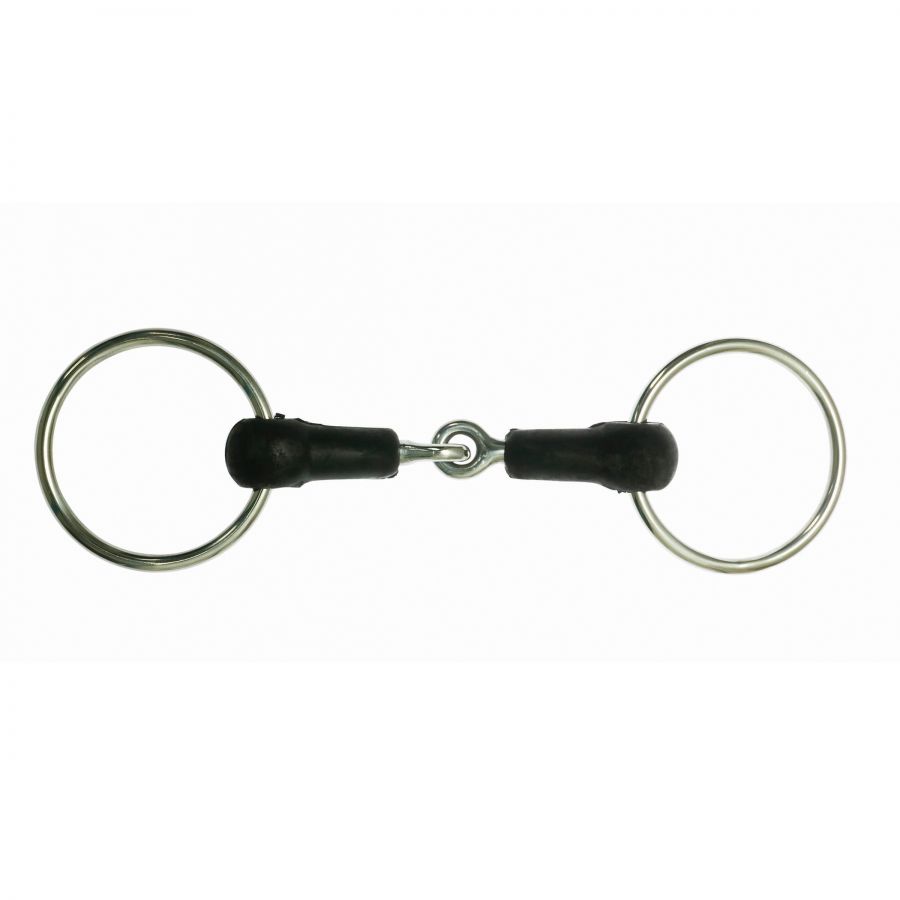 HARD RUBBER JOINTED LOOSE RING SNAFFLE BIT 5"