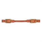 HARNESS LEATHER ROUNDED CURB STRAP W/SOLID BRASS HARDWARE
