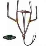 HDR 5-POINT ELASTIC BREASTPLATE MARTINGLE W/RUNNING ATTACHMENT - OVERSIZE - OAKB