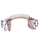 LEATHER COVERED DOUBLE EXTENSION RING SNAFFLE BIT