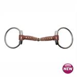 LEATHER LOOSE RING PINCHLESS SNAFFLE BIT - 5^ 17MM