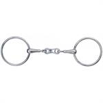 PINCHLESS STAINLESS STEEL RING SNAFFLE W/ FRENCH LINK MOUTH 5^