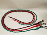 TWISTED POLY ROPE HALTER STEM LEAD RED W/WHITE TRACER