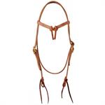 WESTERN RAWHIDE 5/8^ SIGNATURE FUTURITY HEADSTALL W/TIES - HARNESS LEATHER