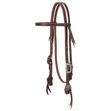 WORKING TACK STRAIGHT BROWBAND HEADDSTALL W/FLORAL HARDWARE